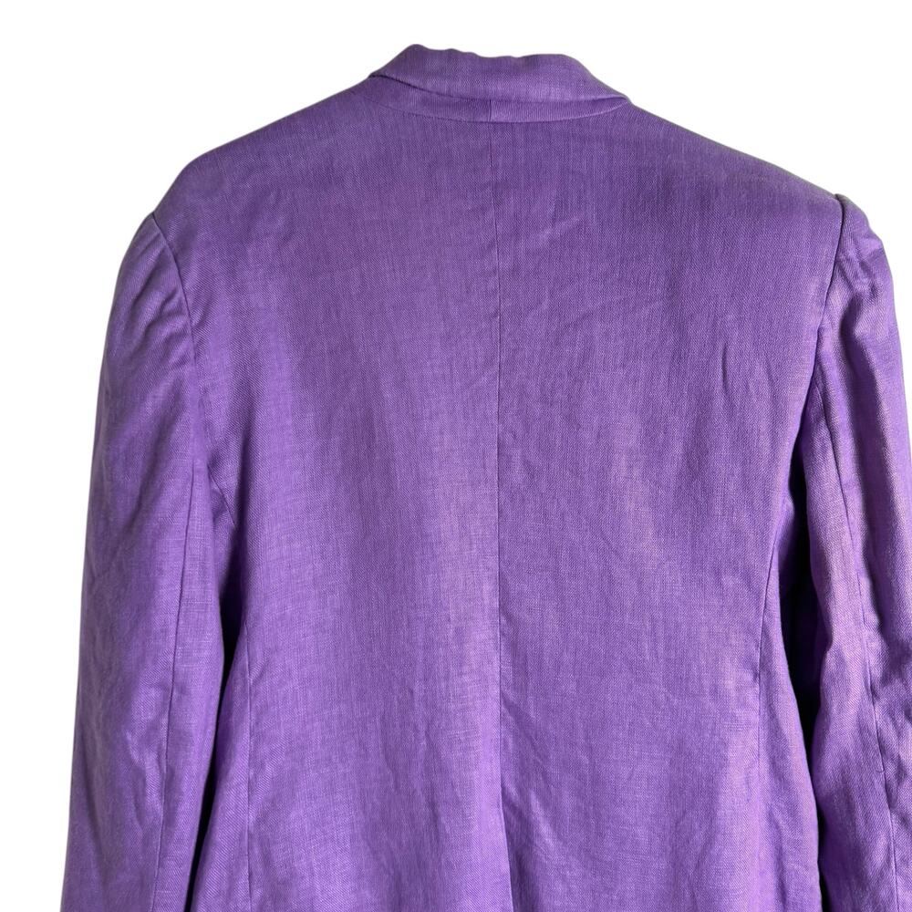 Ronny Kobo Klover Purple Linen Oversized Two Button Blazer Jacket Size Medium - Picture 8 of 13